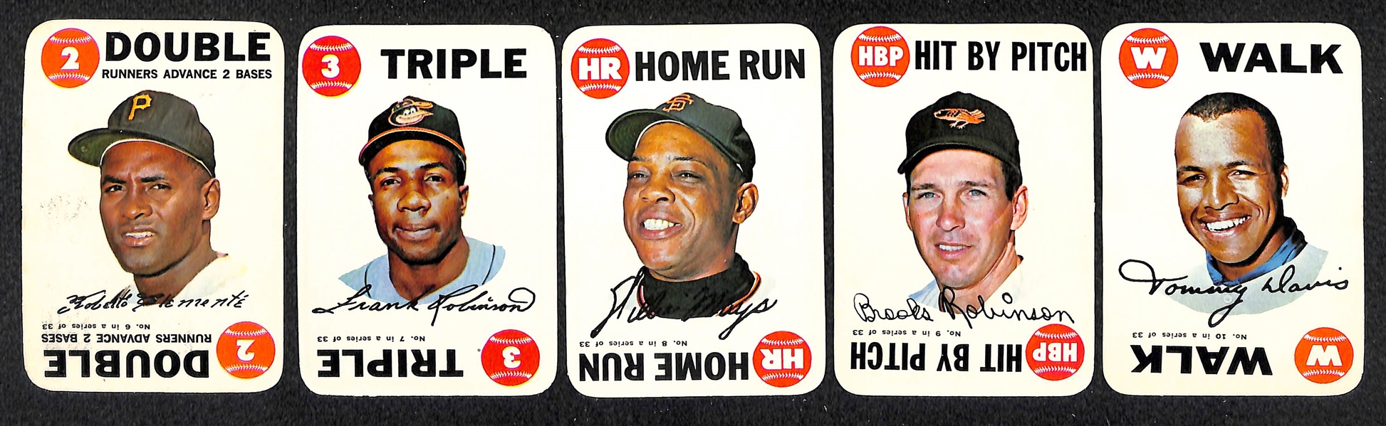6 - 1968 Topps Game Card Complete Sets of 33 Cards w. Mantle in EX+ to Near Mint Condition